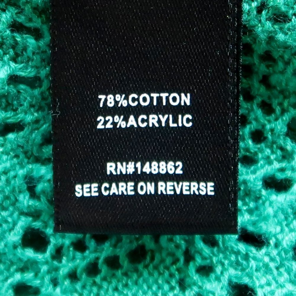 Torrid Green Crochet Open Stitch Pullover V-Neck Cinched Front Sweater / Top 1x - Picture 9 of 12